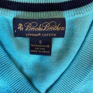 Brooks Brothers small sky blue supine cotton sweater vest